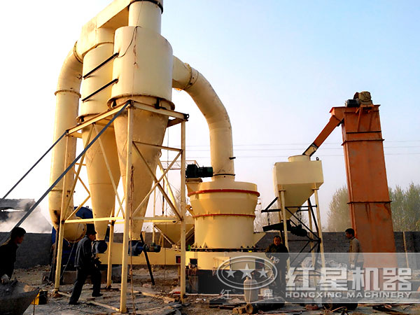 重晶石磨粉生產(chǎn)線現(xiàn)場示意圖