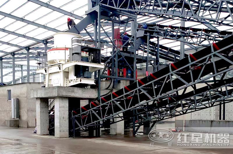 立軸制砂機(jī)作業(yè)中