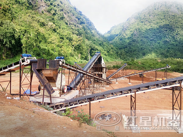 泉州采石場引進石料生產(chǎn)線加工現(xiàn)場