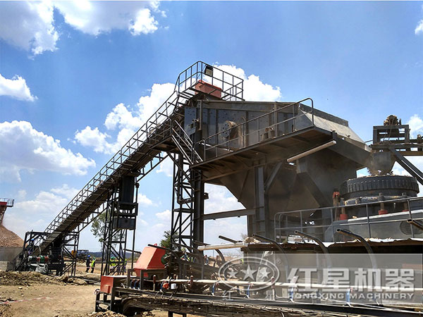 拉薩1060石料生產(chǎn)線設(shè)備現(xiàn)場