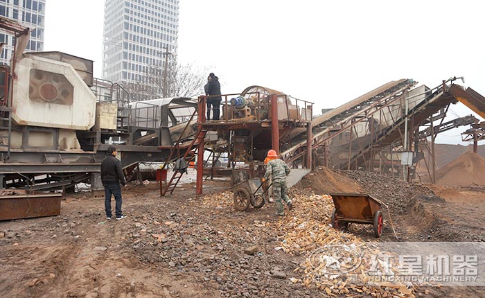 建筑垃圾處理生產(chǎn)線安裝現(xiàn)場