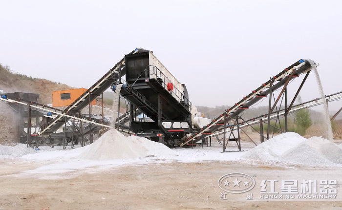 流動石料加工設備作業(yè)現場