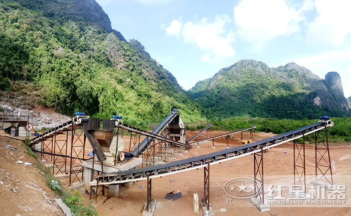 斯里蘭卡時產200噸建筑骨料破碎生產線現(xiàn)場實拍