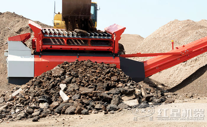 建筑垃圾制沙篩分現(xiàn)場(chǎng)