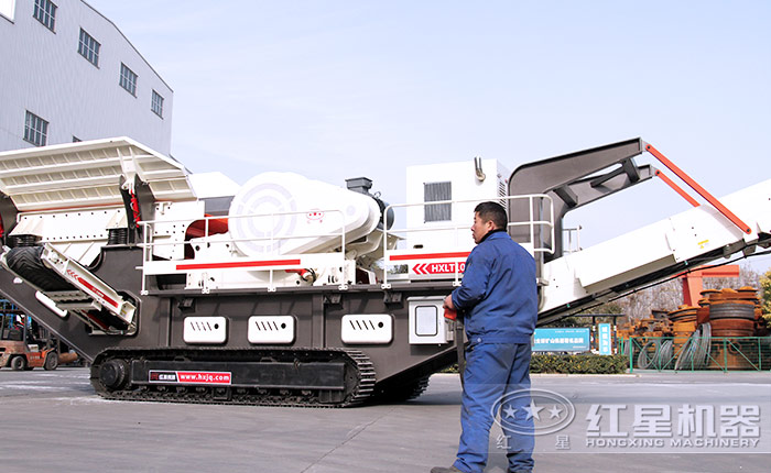 紅星移動式砂石篩分破碎機