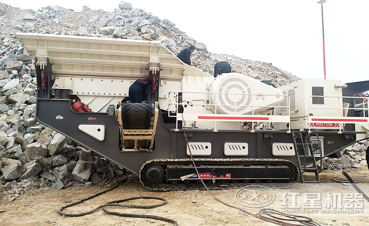 移動式顎式破碎機(jī)安裝現(xiàn)場
