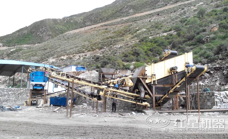 金礦制砂生產(chǎn)線現(xiàn)場(chǎng)
