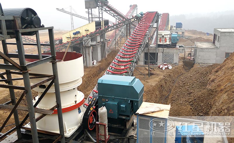 時產(chǎn)300噸花崗巖制砂生產(chǎn)線全套設(shè)備及一手現(xiàn)場視頻