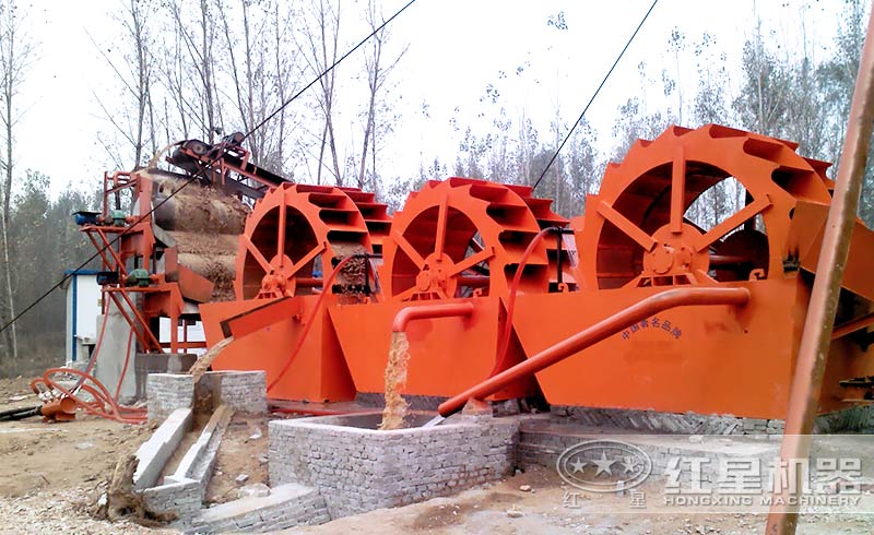 洗凈度大、沙子流失少的輪斗式洗砂機工作視頻