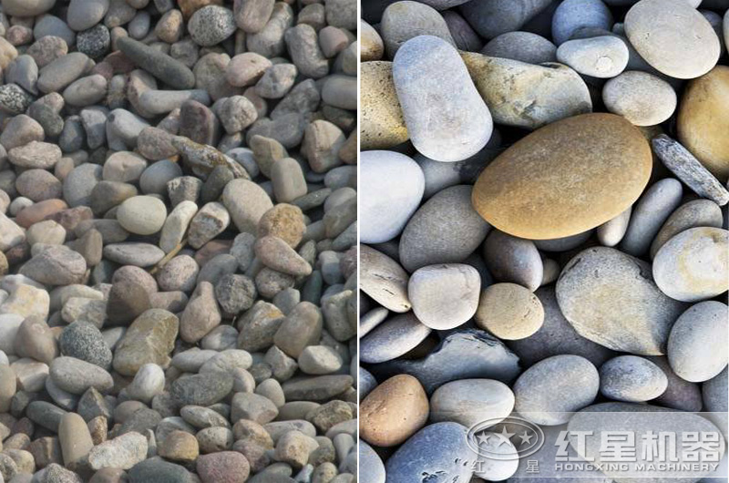 河卵石中夾雜部分鵝卵石