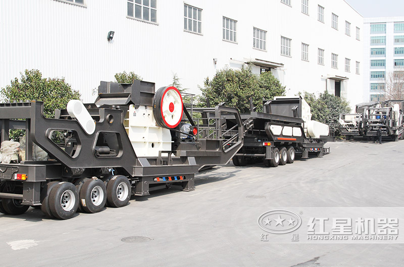 與車載裝置搭配組合成為可移動石子粉碎機 與車載裝置搭配組合成為可移動石子粉碎機